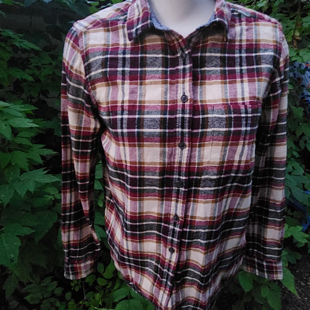 Roots Canada Plaid Flannel Shirt‎ Button Up Long Sleeve Casual Small S - Picture 6 of 7